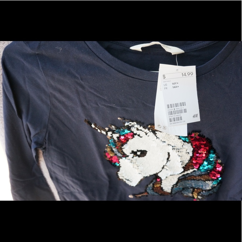 New long sleeve unicorn top